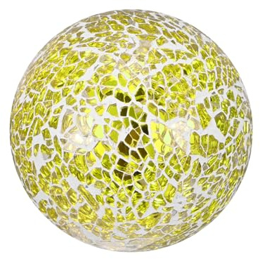 M METERXITY Decorative Ball for Bowls, 3 Inch Mosaic Glass Balls Decorative Glass Orbs for Home Decor/Dining Tables/Wedding Party/Coffee Table/Centerpiece Decor [Gold]