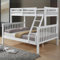 Reinforced Beds, KELLING TRIPLE BUNK BED, Single over Double, Wooden Triple Bunk Bed, Rubbrwood, Solid Wooden Slats, Traditional Bunk Design (White)