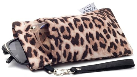 Face Shadow Brillenetui Weich für 2 Brillen Sonnenbrille Etui mit Schnappverschluss, Brillentasche Damen Herren, Sunglasses Glasses Case
