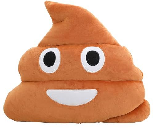 GWAWG Poop Plush Pillow Round Triangle Emotion Cushion Cute Decorative Stuffed Toy Brown Gifts for Kids and Friends
