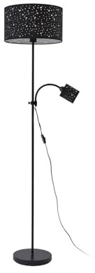Lindby Stehlampe Melanie (Modern) in Schwarz aus Metall (2 flammig, E27) - Textil Stehleuchte Floor Lamp Standleuchte Wohnzimmerlampe Wohnzimmerleuchte