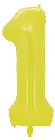 EWODEIEW Zahlen Luftballon 1 Gelb,40 Zoll Luftballon Zahlen 1 Folien Ballon,Luftballon 1. Geburtstagsdeko Mädchen Riesen Folienballon 1. for Mädchen Jungen Birthday Party Geburtstag Dekor