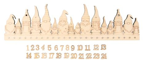 Rayher Holz Adventskalender, FSC Mix Credit, natur, 44,2x12cm,Wichtel,+Zahlen, Btl 1Set, 46796505