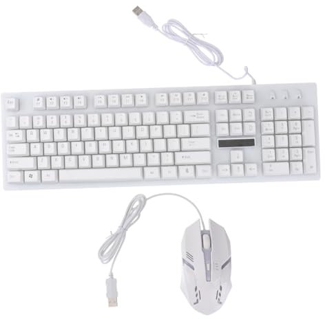 EXCEART Clavier USB Et Souris Filaire Gaming Ensemble Mécanique avec Rétroéclairage LED Kit Clavier Souris Gamer Ergonomique pour Pc Jeux