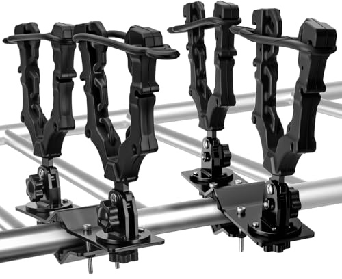 Double Single Gun Rack for ATV UTV, atv gun holder Universal Rack for Hunting Rifle, Bow, Shovel, Axe, Compatible with Golf Cart, Hunting Bike, Mobility Scooter