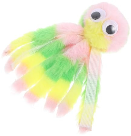 PERSELOSO Plüsch Oktopus Katzenspielzeug Bunte Farben Weich Kauffreundlich Interaktives Kätzchenspielzeug zur Beschäftigung und Zahnpflege für Kleine Katzen und Haustiere