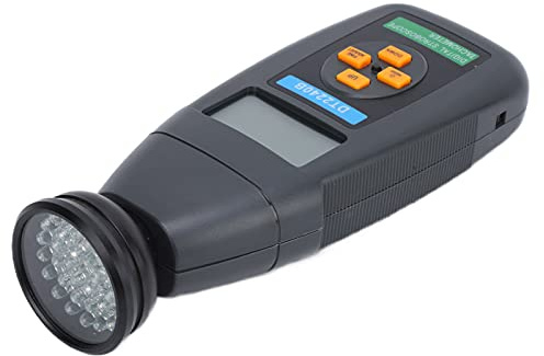 aqxreight DT2240B Berührungsloser Drehzahlmesser, Fotoelektrischer Geschwindigkeitsmesser, Kompakter Digitaler Stroboskop-Drehzahlmesser, Großes LCD-Digital mit Digitaler Anzeige von 60–40.000