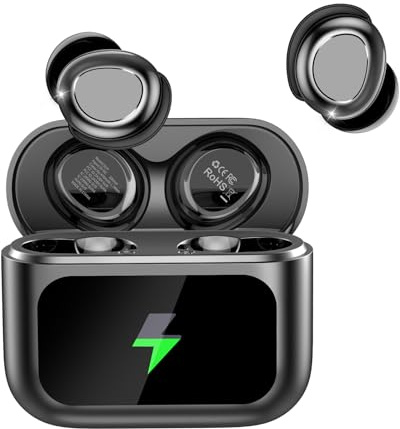 ZYHKON Mini Sleep Earbuds with Smart Touch Screen, Wireless Bluetooth 5.4 Headphones, Sleep Headphones with HiFi Stereo, Black