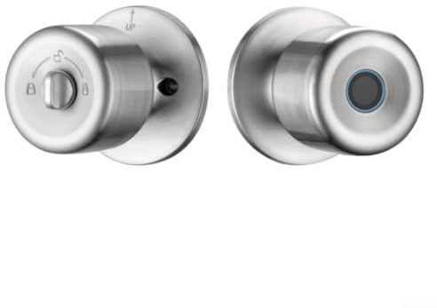 Serrure intelligente en forme de boule en acier inoxydable pour appartement, bureau, porte en bois avec entrée sans clé et design moderne (D)