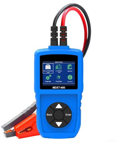 MDXT-600 12V for battery Tester for Car Cranking Test - Digital Analyzer with LCD Display for Charging System & Alternator Diagnosis - Automatic Startup Tool