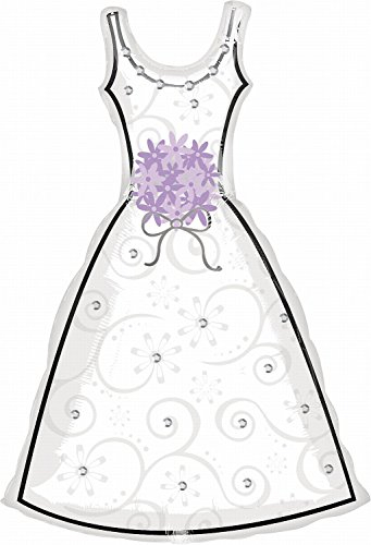 Anagram 1590501 - Party und Dekoration - Folienballon Super Shape - Hochzeitskleid, circa 91 x 61 cm