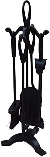 Home Discount - Juego de Accesorios para Chimenea de 5 Piezas, Color Negro