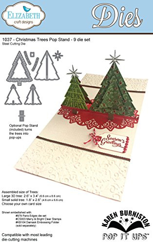 Elizabeth Craft Designs Metal Pop It Up Dies By Karen Burniston-Christmas Trees Popstand