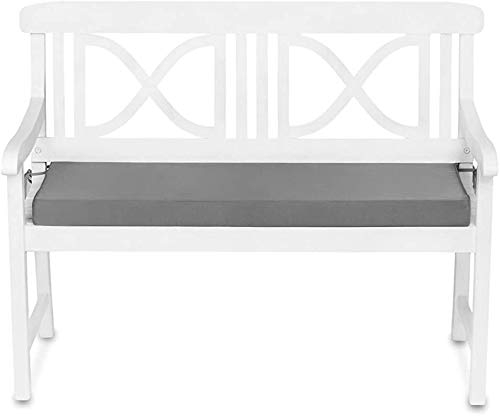 TexDeko® Gartenbankauflage 150 x 42 x 6cm wasserabweisend mit waschbarem Bezug Bankkissen Bankpolster Polsterauflage Auflage als Sitzkissen (Grau)