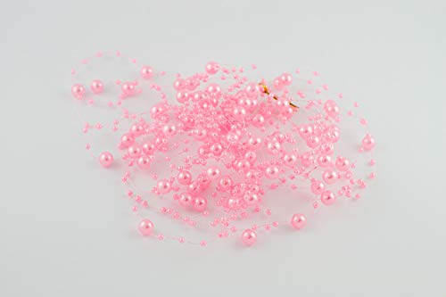Creativery Perlengirlande 5St. x 1,3m Perlenband Perlenkette Tischdeko Perlenschnur Farbauswahl: rosa 148