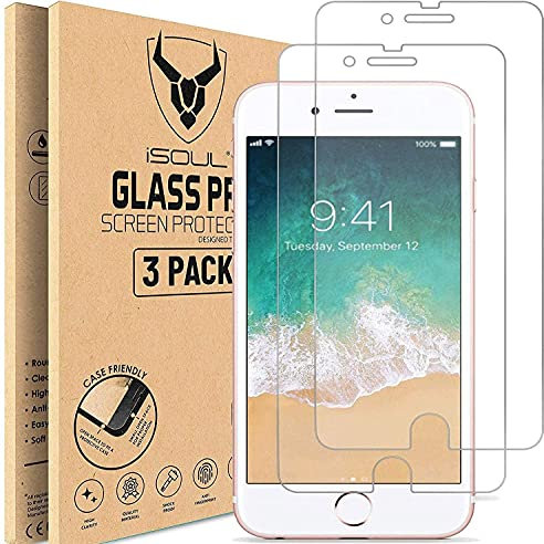 iSOUL [3 Pack] Screen Protector for Apple iPhone 8 Plus 7 Plus Tempered Glass Film 9h HD, Premium Accessories 0.3mm Shatterproof Protection 5.5 [Easy Installation] [3D Touch Compatible] [Bubblefree]