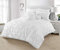 SeventhStitch Pintuck Duvet Cover with Pillowcases Luxury 100% Percale Cotton Quilt Bedding Covers King Size Bed Sets (White, King)