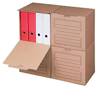 Archiv-Container, mit Frontdeckel, braun, für bis zu 4 Ordner, 5er Packung