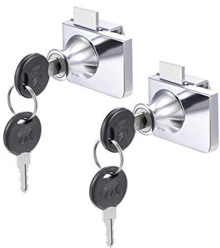 sourcing map Serrure Porte Armoire Vitrée Vitrine Exposition Charnière Verre Clé Identique 2Pcs