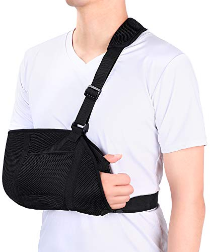 Armschlinge Schulter, Atmungsaktive Schulter-Handgelenk-Wegfahrsperre mit Taillenriemen für Verletzungen der Rotatorenmanschette, Gebrochene und Gebrochene Knochen, Luxation