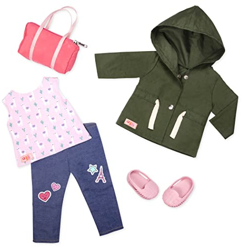 Our Generation BD30419Z Puppen Outfit Auf Reisen mit Lamaprint, Bunt, for A 18 inch / 46 cm Doll