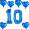 Haosell XXL Folienballon 10 Geburtstag, 10 Stück, Blau, 40 (10)