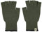 Merino Wool Fingerless Gloves - Half Finger Warm Knitted Gloves - Olive Drab Small