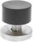 WAGNER Bodentürstopper GLACIER - Durchmesser Ø 40 x 40 mm, Zinkdruckguss satiniert, Softanschlag aus thermoplastischem Kautschuk, schwarz, zum Schrauben inklusive Montagematerial - 15506011
