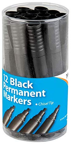Ksp partners ltd e-commerce Permanent Marker Pen Chisel Thick Office stationery BLACK BLUE RED GREEN (Black, 4)