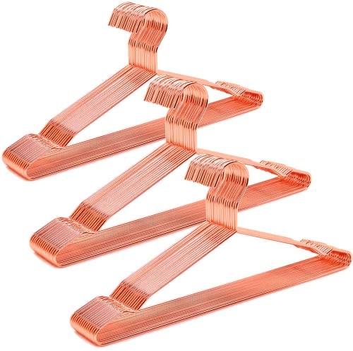 Amber Home 43,2 cm Roségold, starker Metallbügel, 30 Stück, Kupfer-Kleiderbügel, robuste Kleiderbügel, Standard-Anzugbügel für Jacke, Hemd, Kleid (Kupfer, 30)