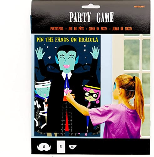 Amscan 9912221 - Pin the Fangs on the Vampire Kids Halloween Party Game