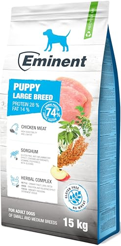 Eminent Puppy Large Breed High Premium – Glutenfreie Vollnahrung für Welpen großer & riesiger Rassen | Mit 78% tierischem Eiweiß & Chondroprotektiva (15 kg)