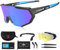 X-TIGER Fahrradbrille, Herren Damen Sportbrille, UV400 mit 5 Wechselgläser,Starker TR90 Frame, mit Montierbarem Brillenband & Ohrhaken, Outdoor-Sport/Radfahren/Laufen/Autofahren/Angeln/Golf