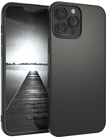 EAZY CASE - Coque en Silicone Compatible avec iPhone 13 Pro Max - Coque de Protection Antichoc Fine et légère pour iPhone 13 Pro Max en Silicone Noir