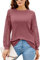 DEARCASE Camicia Donna a Manica Lunghe Top Casual Magliette Donna Camicia Eleganti Scollo a V Pizzo Manica Bluse T Shirt Tops, Rosa S
