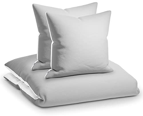 sleepwise Ropa de cama de verano 240 x 220 cm, 3 piezas, Öko-Tex, muy suave, transpirable, no necesita planchado y no se arruga. Juego de funda nórdica de microfibra suave con fundas