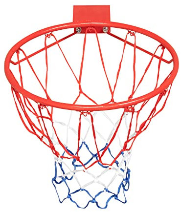 Arceau de Basket Mural Malibu Diamètre 45 cm et Filet – Fixation Murale Incluse Couleur:Rouge