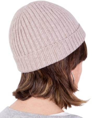 Gemischte Kaschmirmütze Herren Damen Made in Italy Hut Schal Mütze Kaschmir Winter Mütze Uni Merinowolle Schwarz Grau Weiß Beige Warm Einheitsgröße Pashmina, beige, One size