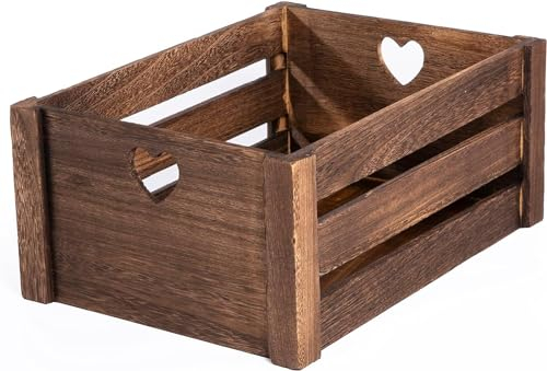 Wickerfield Brown Lovely Wooden Crate Storage Box Shelve Box Home Organizer Gift Hampers Decorative Storage Box (Small)