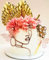 JeVenis Acryl Minimalistische Kunst Dame Kuchen Deko Rose Blume Tortendekoration Lady Face Cake Deko Queen Hochzeit Geburtstag Party (Gold 1)
