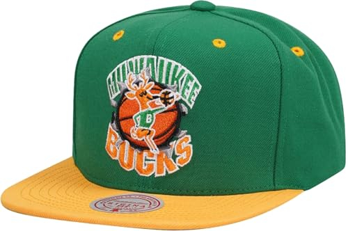 Mitchell & Ness Breakthrough Snapback (NBA/HWC) - Milwaukee Bucks, Grün-Gelb