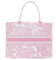FENGJINRUHUA Mode Luxus Einkaufstasche Baumwolle Leinen Handtasche Große Kapazität Jacquard Stickerei Retro Exquisite, A-rosa, Large, Frauen Tote