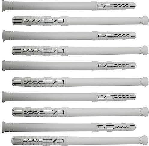 AERZETIX - C67095 - Lot de 10 Chevilles universelles Ø12x200 mm à collerette biseautée/fraisée - en Polyamide - maçonnerie Fixation béton Brique parpaing bâtiment vis Construction