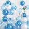 Luftballons Blau Weiß, 60 Stück Luftballons Blau Weisse mit Blau Konfetti Luftballons Metallic Blau Luftballons, Marineblau Hellblau Pastell Blau Luftballons für Kinder Junge Geburtstags Party Deko