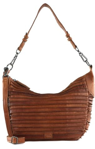 FREDsBRUDER Leder Schultertasche Riffel Flowow Shoulderbag Copper Brown hellbraun