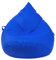 Droplet-Lounge Tropfenform Sitzsack mit Füllung | für Kinder Erwachsene | Indoor & Outdoor geeignet | Wasser-& Schmutzabweisend | Sitzkissen Bodenkissen Beanbag (XXL Durchmesser 80 cm, Blau)
