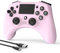 DYONDER Controlador inalámbrico compatible para PS4/Slim/Pro/PC con sensor de movimiento de 6 ejes, controlador PS4 para niños, niñas. Hijas. y Adultos (ROSA)