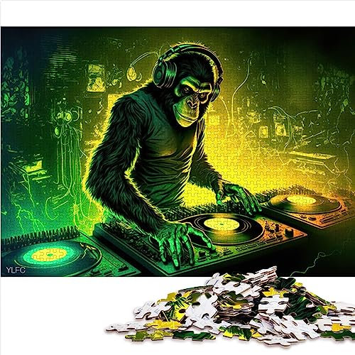 Monkey DJ 1000 Teile Puzzles für Erwachsene, Geschenke, 100% recycelter Karton, für Familienspaß und Spieleabende, 26 x 38 cm
