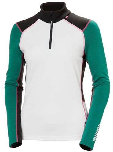 Helly Hansen Mujeres W LIFA Merino Midw 1/2 Zip, Esmeralda, XL