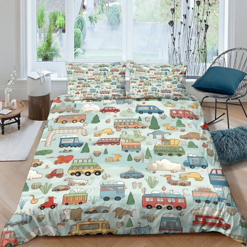 MekUk Niedlicher Esel Bettwäschegarnitur Mädchen Junge Kinder 3D Gedruckter Uhr-Tiere Bettbezug Set Reissverschluss Und Kissenbezüge Weich Microfaser Bettwäsche 3 Teilig King（220x240cm）